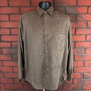 Lord & Taylor Men's Medium Suede Button-Down Shirt – Rugged,‎ Casual